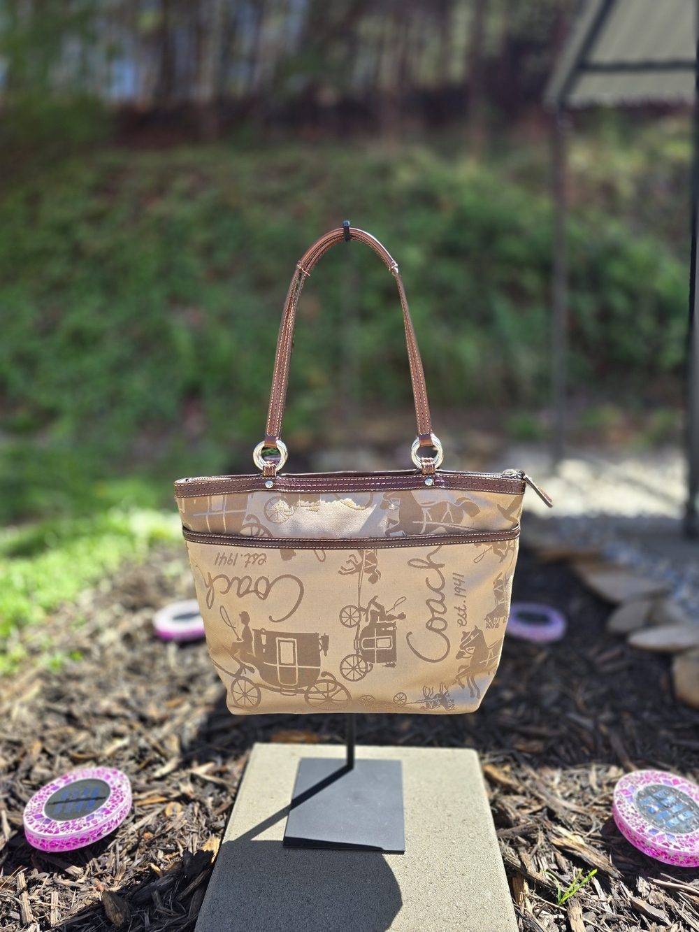Vintage Coach Satin Carriage Shoulder Bag 2009 - Picture 2 of 8